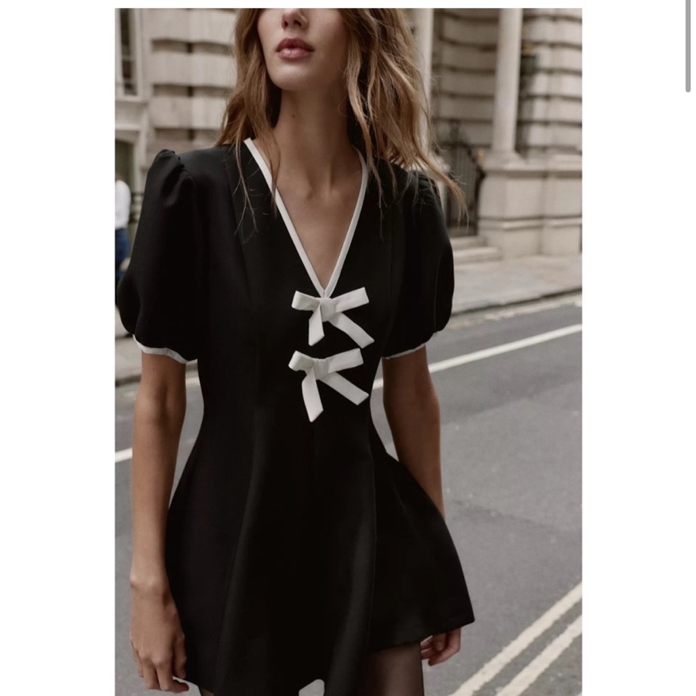 NEW WITH TAGS Zara Black and White Mini Dress